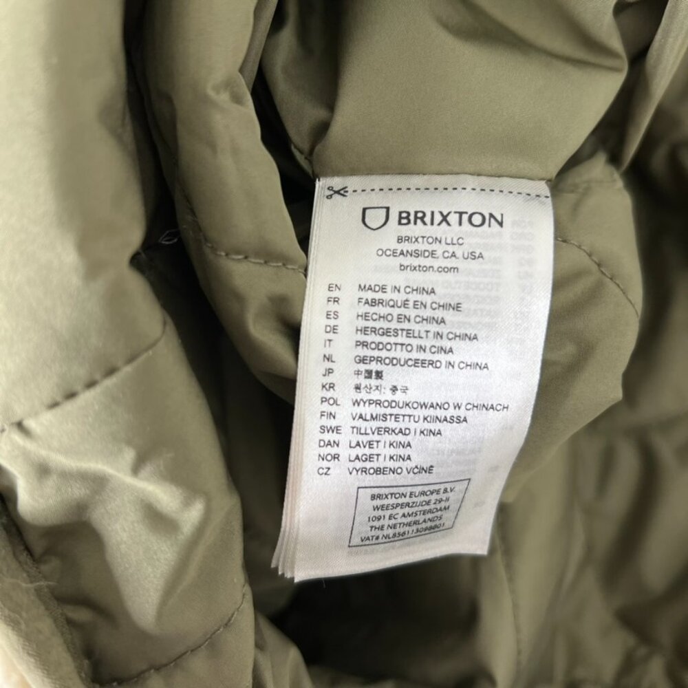 Brixton Sherpa Reversible‎ Insulated Jacket Cream Olive M Cozy Gorpcore Neutral - Picture 16 of 16